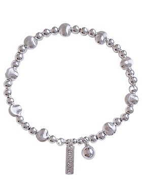 「爆闪」原创 s999纯银拉丝猫眼小银珠纯银手链清冷高级感手串女