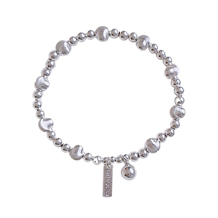 「爆闪」原创 s999纯银拉丝猫眼小银珠纯银手链清冷高级感手串女