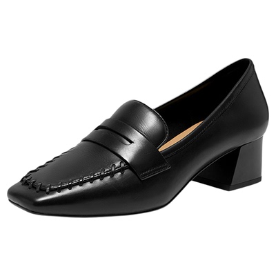 超软小羊皮方头乐福鞋