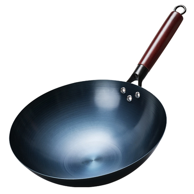 烤蓝老式铁锅无涂层燃气灶不粘锅