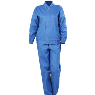 食品加工厂专用工作服车间套装长袖白色分体秋冬男女透气蓝色卫生
