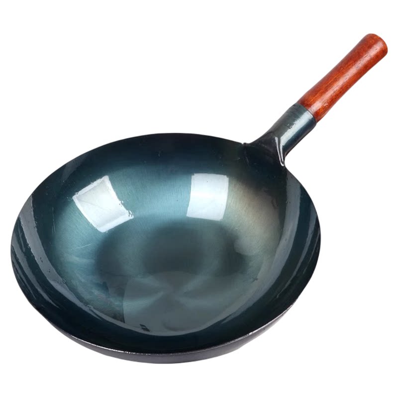 章丘手工铁锅炒菜锅家用炒锅不粘锅老式饭店厨师商用大马勺已开锅