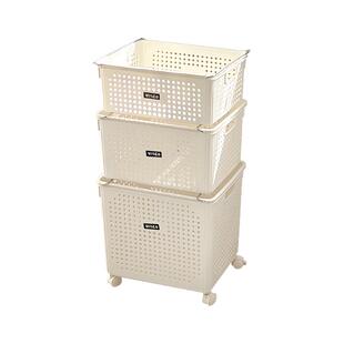 桌下书本收纳箱可移动大容量学生教室宿舍书包收纳筐带滑轮置物架