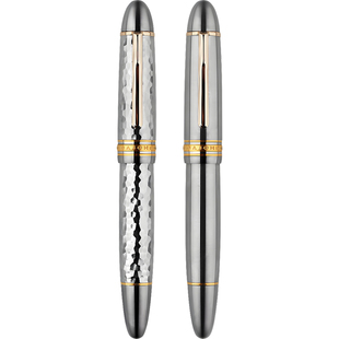 MAJOHN末匠P141钛合金大型活塞钢笔男士用锤纹版观墨窗40型8号尖