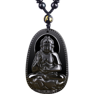 精品黑曜石大势至菩萨本命佛大日如来守护神普贤2026属马人的吊坠
