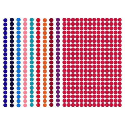 彩色圆形不干胶4mm圆点标签贴纸