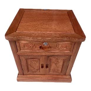 红木床头柜菠萝格木床边柜原木家用对开门带锁金花梨木床柜厂直销