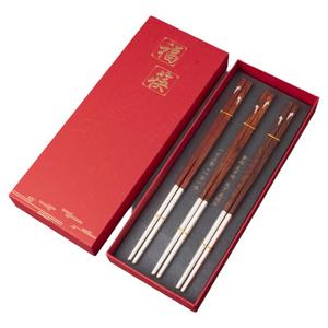 定制筷子999纯银防滑年年有余筷