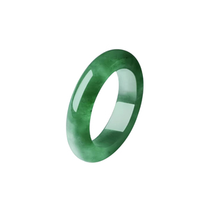 天然非洲翠戒指帝王绿指环冰飘花戒圈简约百搭情侣款翡翠玉石尾戒