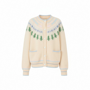 SPEAR YOUTH“恋恋悸动”羊毛针织衫费尔岛提花开衫宽松毛衣秋冬