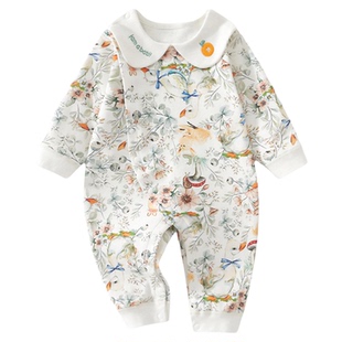 婴儿衣服秋季纯棉薄款连体衣66码小月龄宝宝秋装女宝早秋贴身a类9