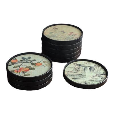 墨彩速干吸水干泡盘陶瓷壶承小茶盘家用简约粗陶功夫茶具托盘