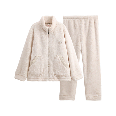 芬腾珊瑚绒情侣睡衣秋冬加厚套装
