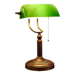 美式复古书房书桌全铜阅读灯老上海民国绿色银行办公护眼卧室台灯