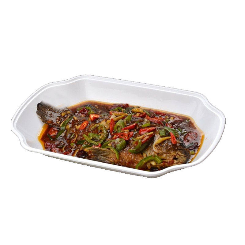 一次性鱼盒带盖食品级可微波蒸煮