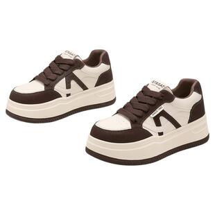 星期六厚底板鞋女2025新款巨好看的百搭鞋子运动鞋女款韩系小白鞋