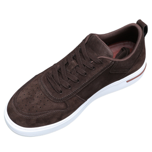 广州高端翻毛皮男鞋冬季新款时尚厚底真皮板鞋韩版男士增高休闲鞋