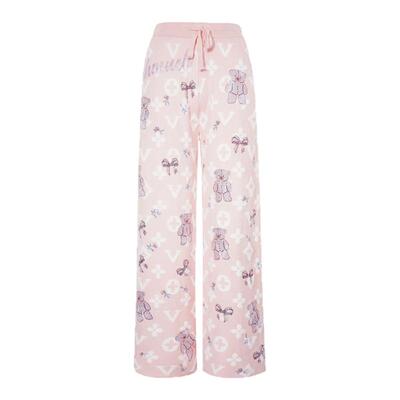 TCH2025冬季新款百搭时尚烫钻软糯慵风懒宽松休闲裤女T75D20E1268