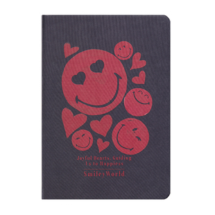 KACO联名SMILEYWORLD系列虹忆A5笑脸笔记本布艺封面80g道林纸学生白领办公会议横线记事本不易湮墨大学生考研