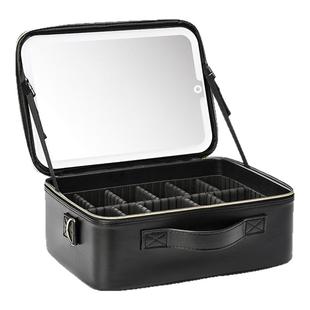 化妆包女大容量分区收纳带灯镜子化妆箱新款便携手提化妆品收纳盒