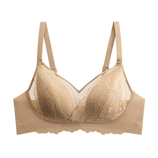 【月芽杯】性感蕾丝内衣女大胸显小显瘦透气显瘦防下垂收副乳文胸