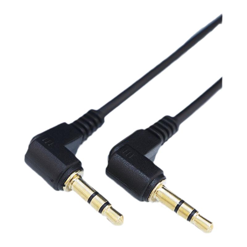 DC3.5mm镀金3节弯头公对公超短音频线延长线耳机线纯铜90度AUX车