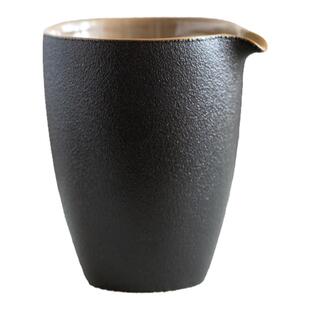 黑陶日式公道杯公杯茶漏套装简约陶瓷大号茶海分茶器功夫茶具配件