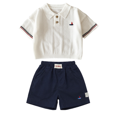 男童套装夏季婴幼儿衣服夏天轻薄透气宝宝衬衫短袖短裤洋气童装韩