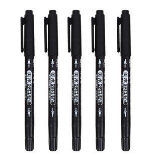 简菲勾线笔记号笔美术专用儿童小学生油性黑色防水防油不掉色小双头两头水性幼儿园描边笔速干马克笔红色标记