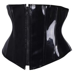 新款PU款拉链束身衣收腹带收腰束腹带腰封束腰外穿短款塑身衣女士