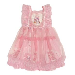 女童连衣裙夏季2026新款女孩洋气美乐蒂公主裙儿童蓬蓬网纱背心裙