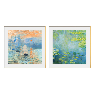 莫奈梵高油画餐厅挂画高级感客厅沙发背景墙面装饰画世界名画壁画
