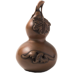 紫铜葫芦小摆件手把件男生随身把玩客厅家居摆设文玩收藏品工艺品