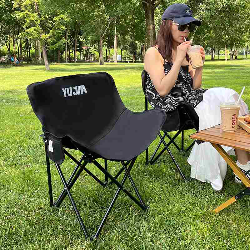 户外折叠椅月亮椅便携式野餐椅子椅凳子露营装备躺椅钓鱼靠背马扎