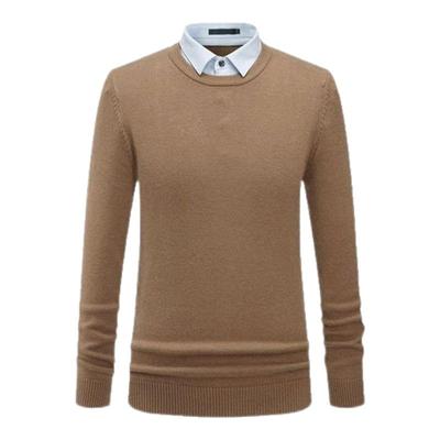 AB 2025秋冬新款舒适双领针织衫假两件修身长袖针织衫男士针织衫