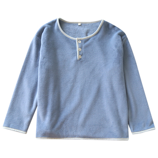 法兰绒睡衣女上衣单件秋冬季保暖珊瑚绒家居服加绒加厚套头可外穿