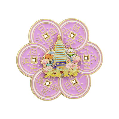 常州天宁宝塔旋转冰箱贴时来运转中国风天宁寺指尖陀螺解压神器