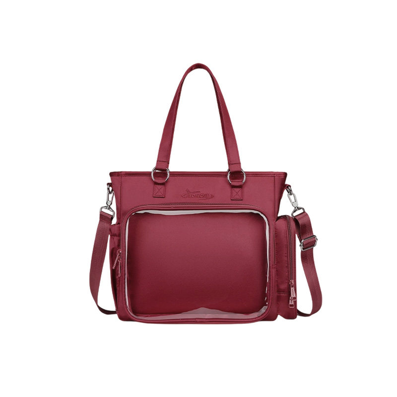 AORDA 红色痛包双肩斜挎牛马痛日常通勤单肩托特包大容量20cm娃包