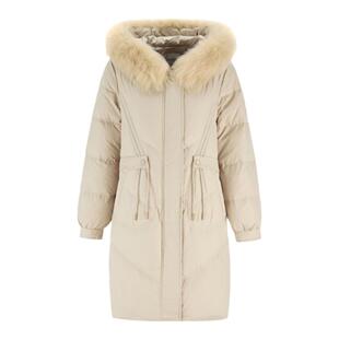 Lucidy鲁思蒂羽绒服女冬季2024年新款时尚保暖中长款白鸭绒外套