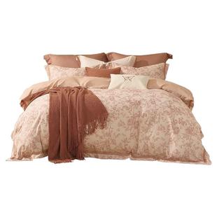 水星家纺60支长绒棉磨毛四件套秋冬保暖套件家用床单被套床笠床品