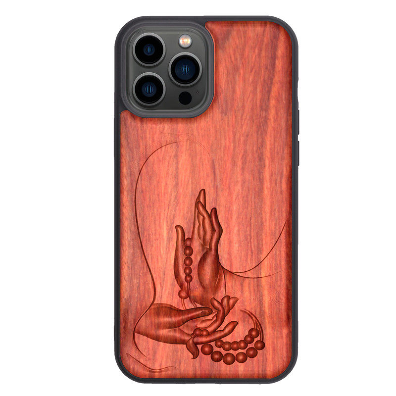 浮雕iPhone16promax檀木手机壳