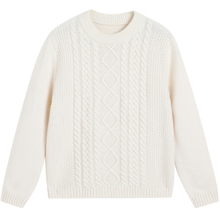 英氏女童加厚羊毛衫秋冬装2025新款儿童保暖毛衣打底针织衫高级感