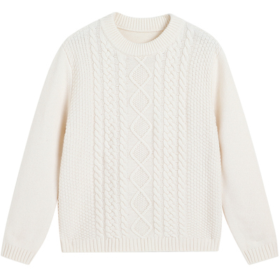 英氏秋冬女童纯绵羊毛毛衣