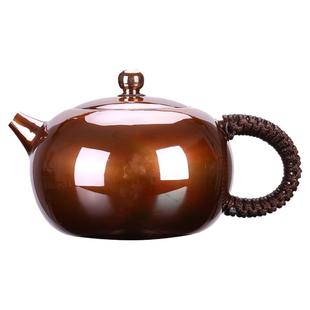 纯手工迷你一体小铜壶纯铜泡茶壶带滤网西施壶紫铜260/300毫升