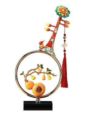五福临门中古风琵琶摆件