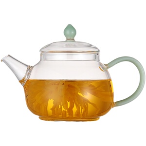 玺曼一体过滤玻璃小茶壶