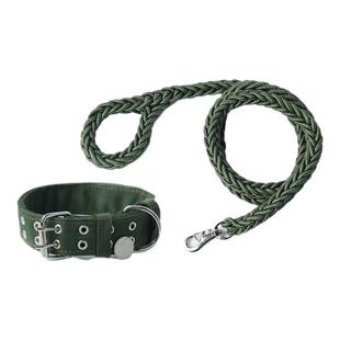 八股绳项圈式狗狗牵引绳中大型犬狗链子金毛遛狗绳防爆冲拴狗p链