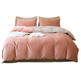 保暖床上天鹅绒法兰绒四件套秋冬季珊瑚水晶法莱加绒三4件套加厚