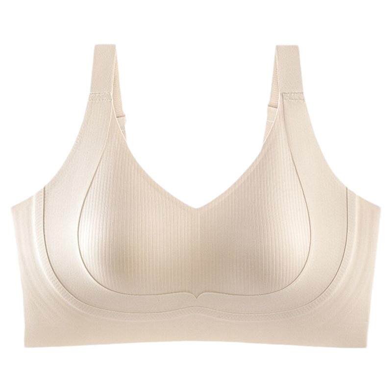 超薄无痕内衣女大胸显小收副乳防下垂全罩杯无钢圈大码调整型文胸