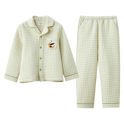 【云棉空气夹层】男女童格子睡衣
